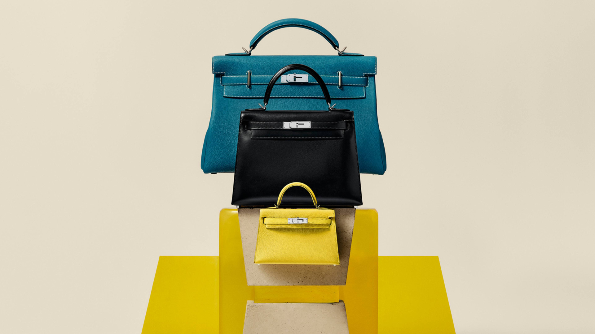 Hermès Kelly, голубая, черная, желтая сумочки Hermès Kelly, голубая, черная, желтая сумочки